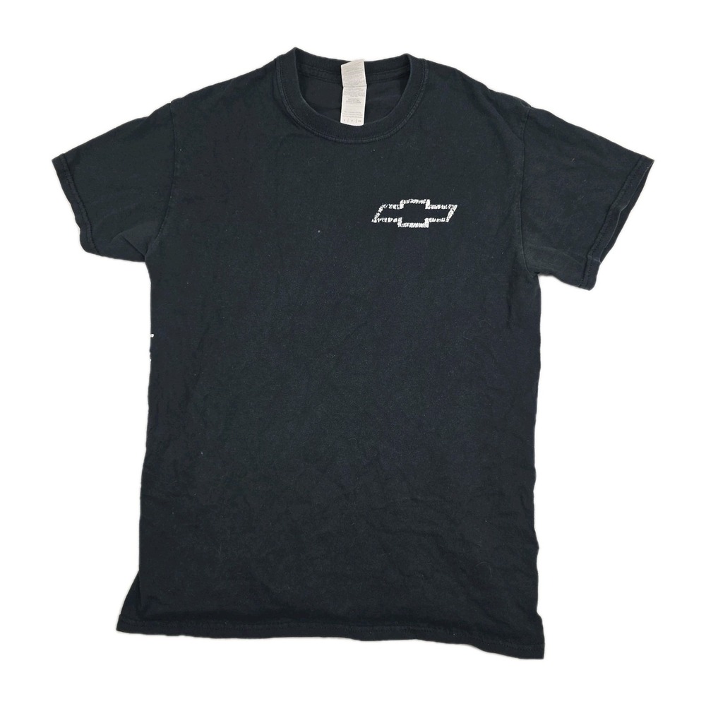 Chevrolet GM Men's Size Small Black T-Shirt Orange Flag Gildan